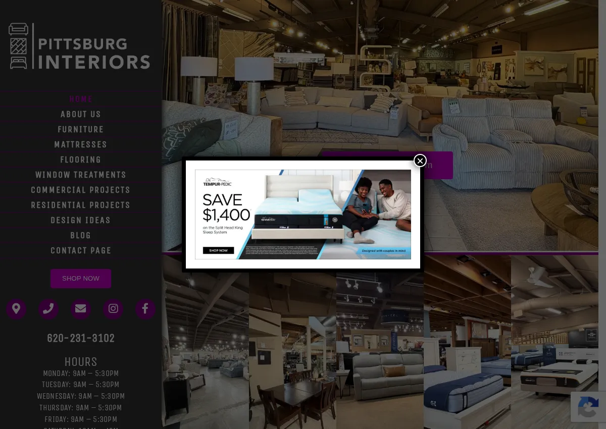 Store homepage