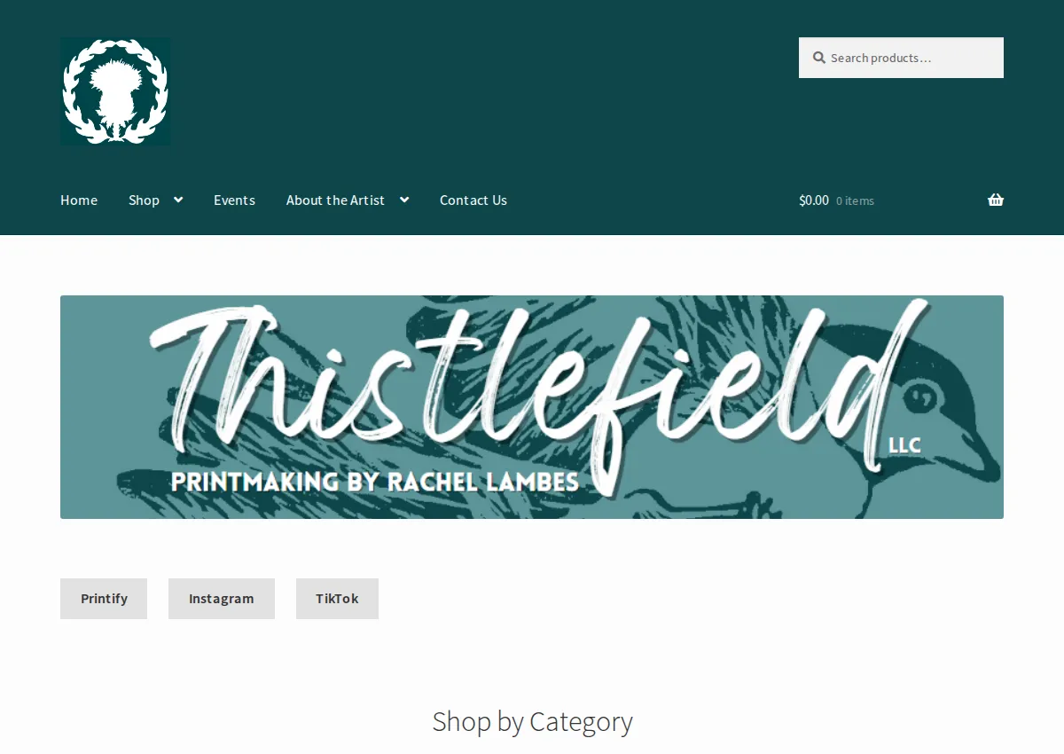Store homepage