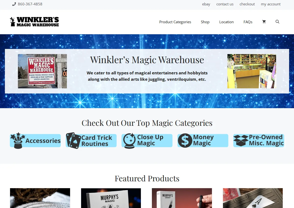Store homepage