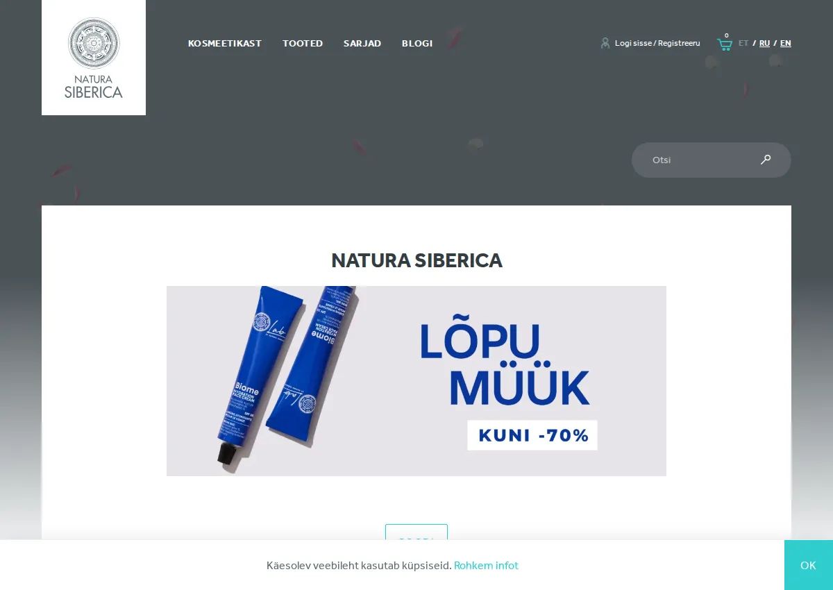 Store homepage