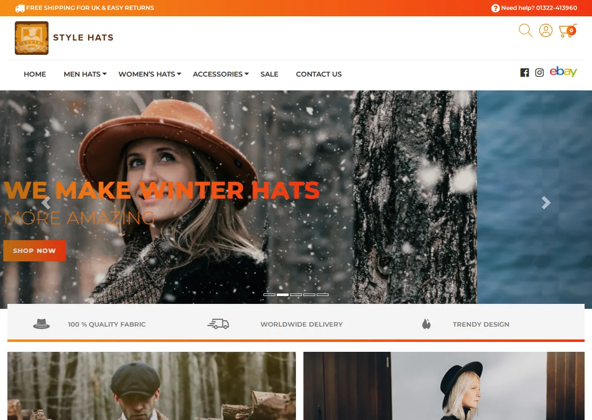 Store homepage