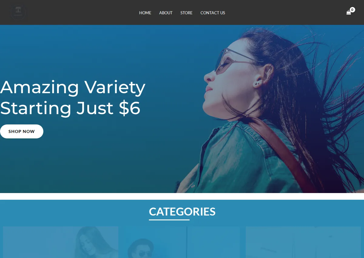 Store homepage