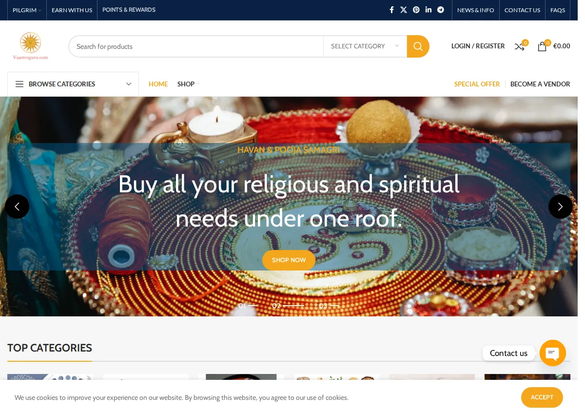 Store homepage