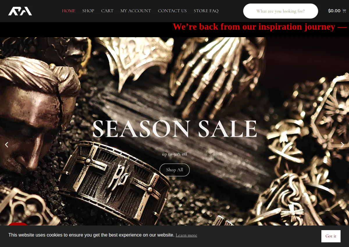 Store homepage