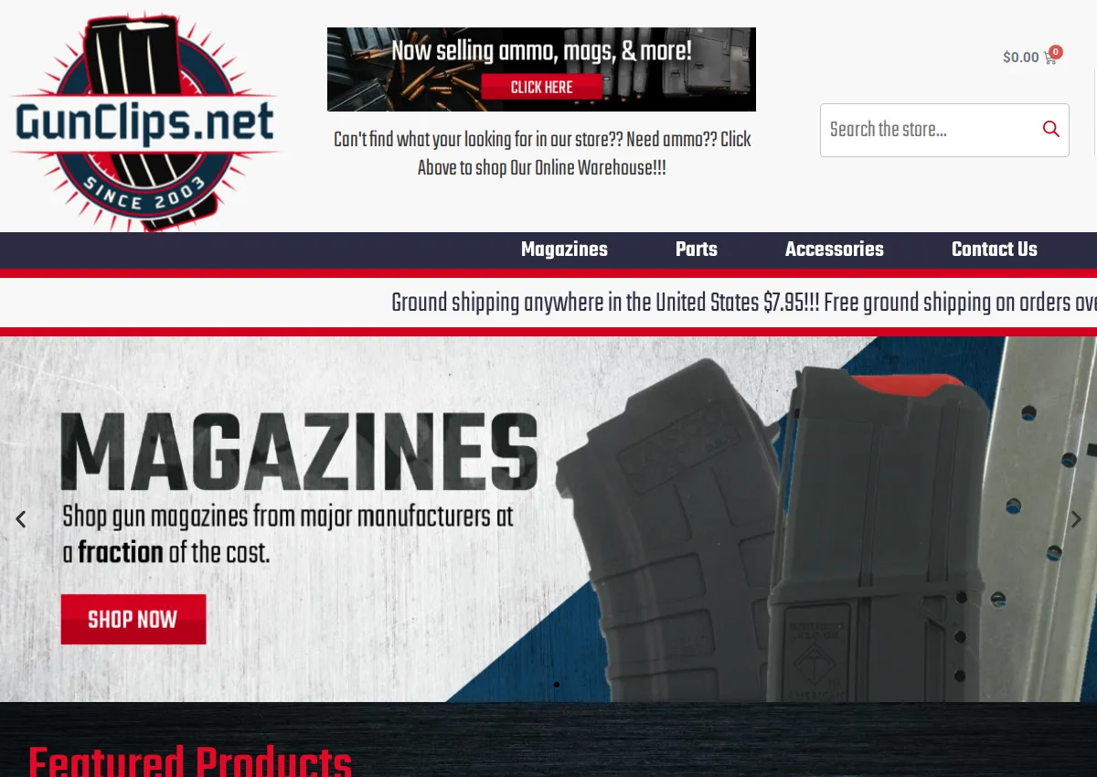 Store homepage