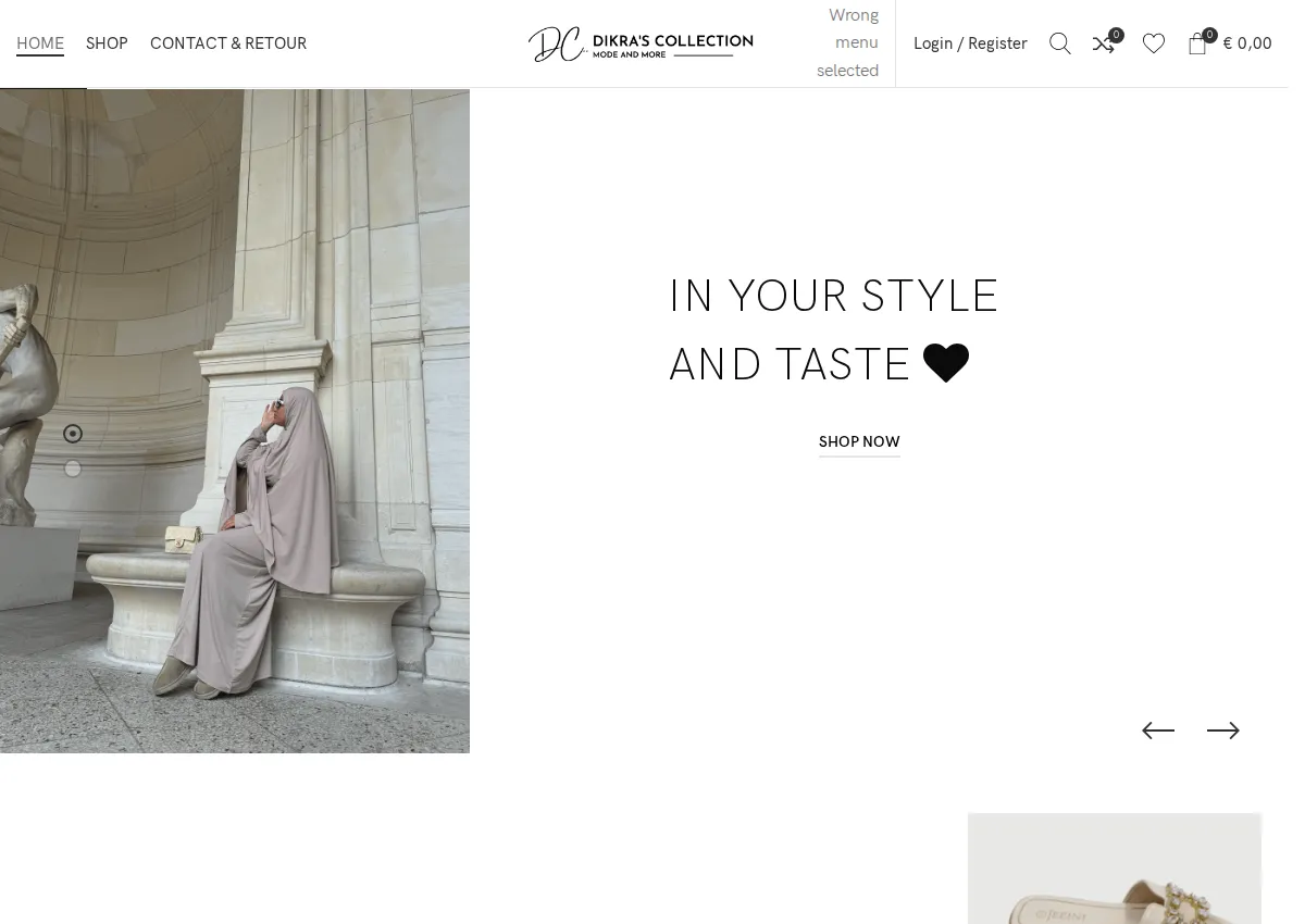 Store homepage