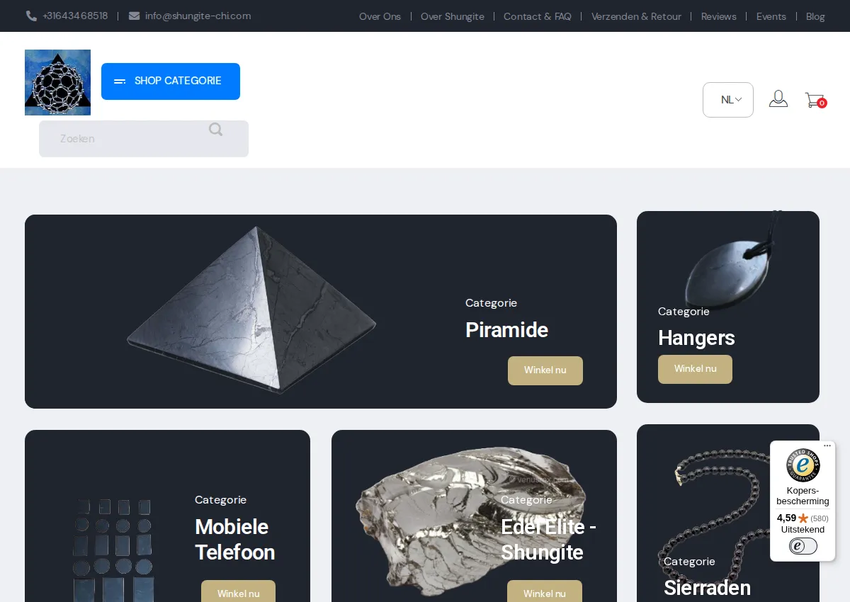 Store homepage