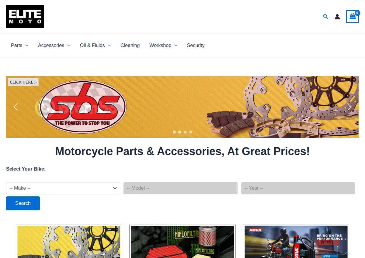 Store homepage