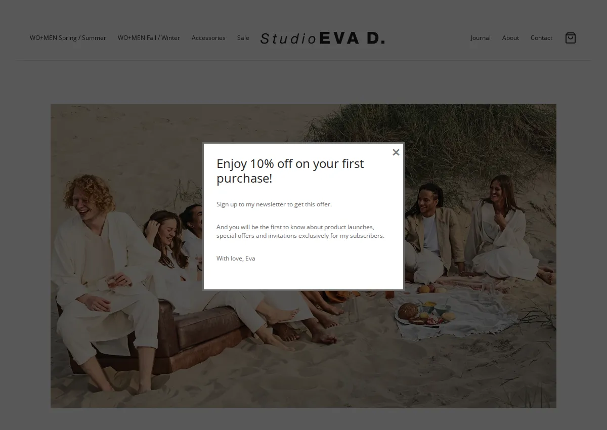 Store homepage
