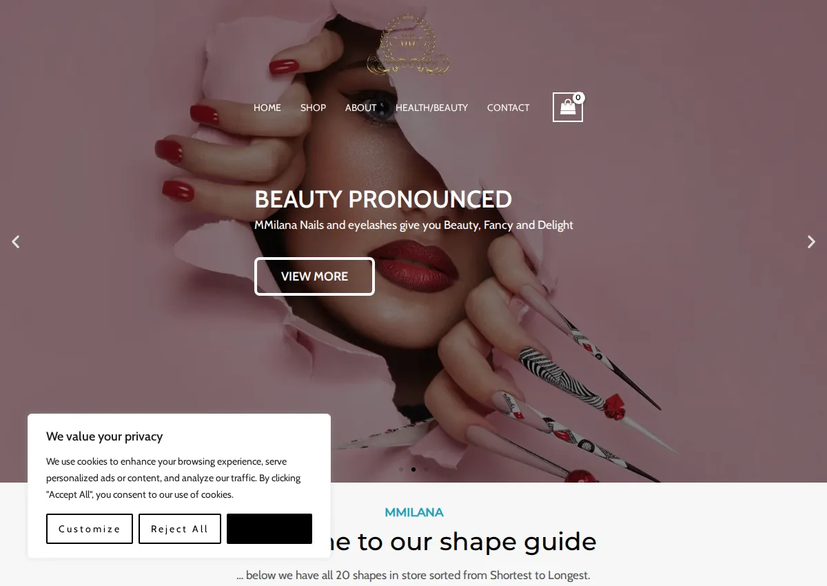 Store homepage