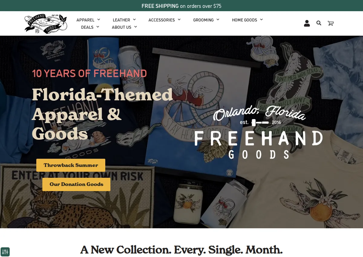 Store homepage