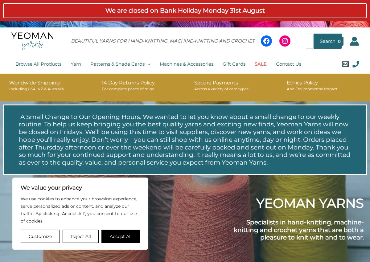 Store homepage