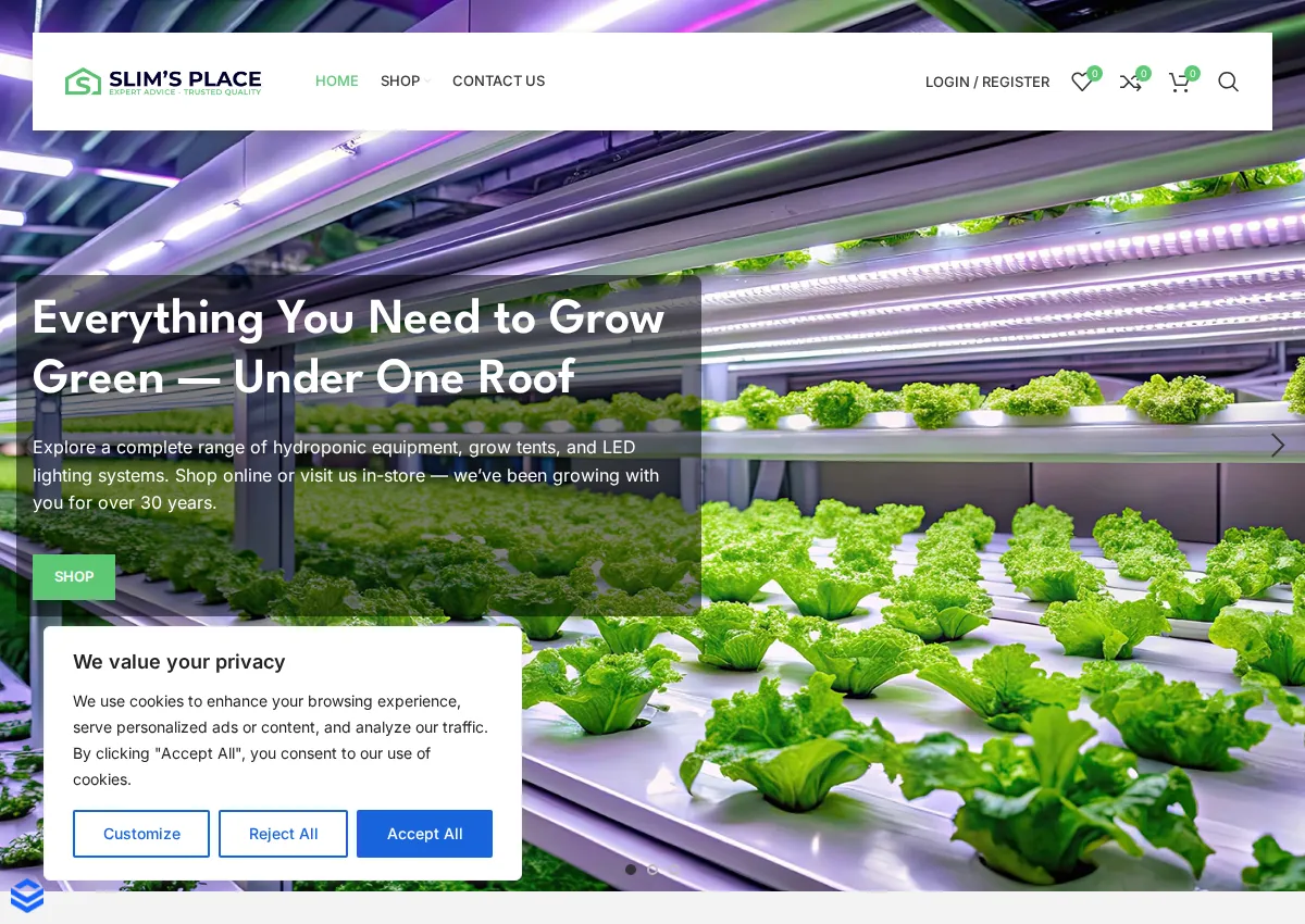 Store homepage