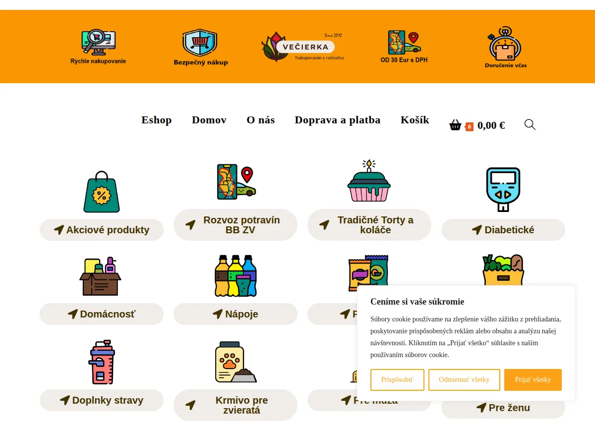 Store homepage