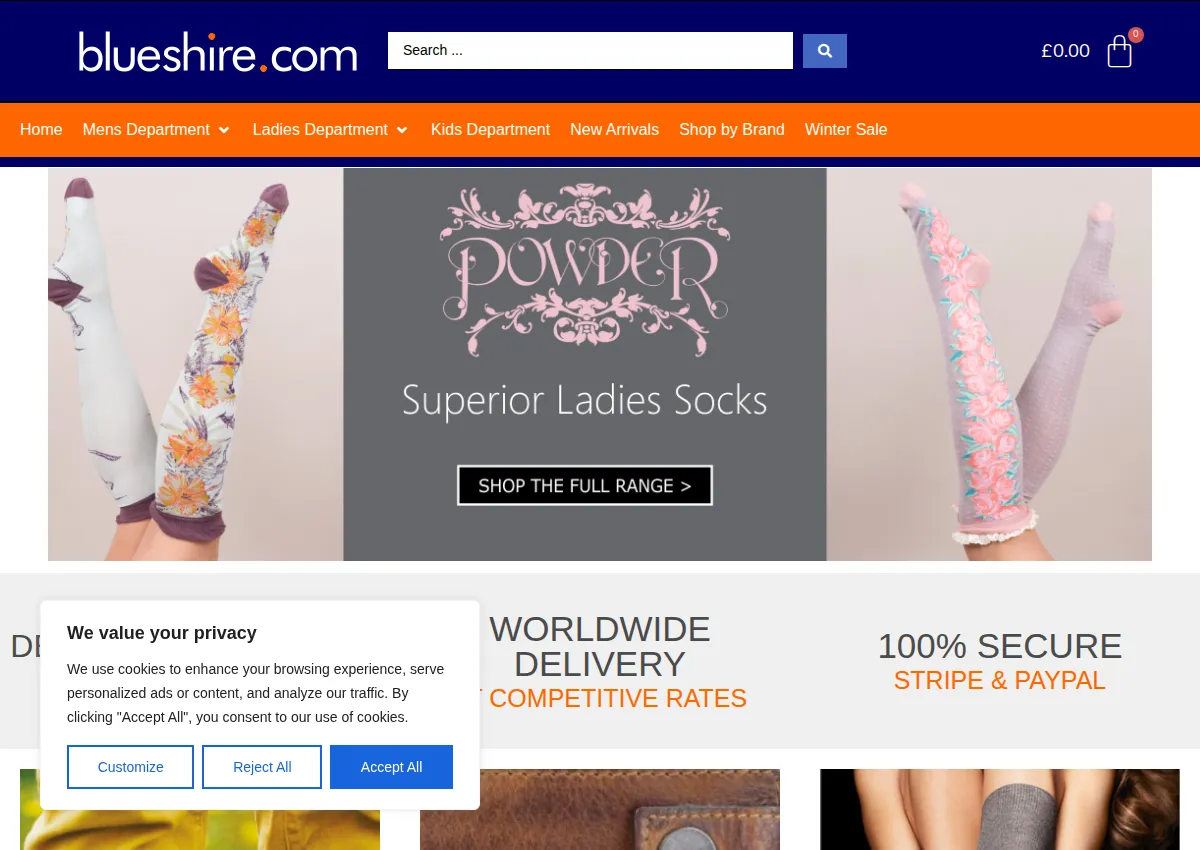Store homepage