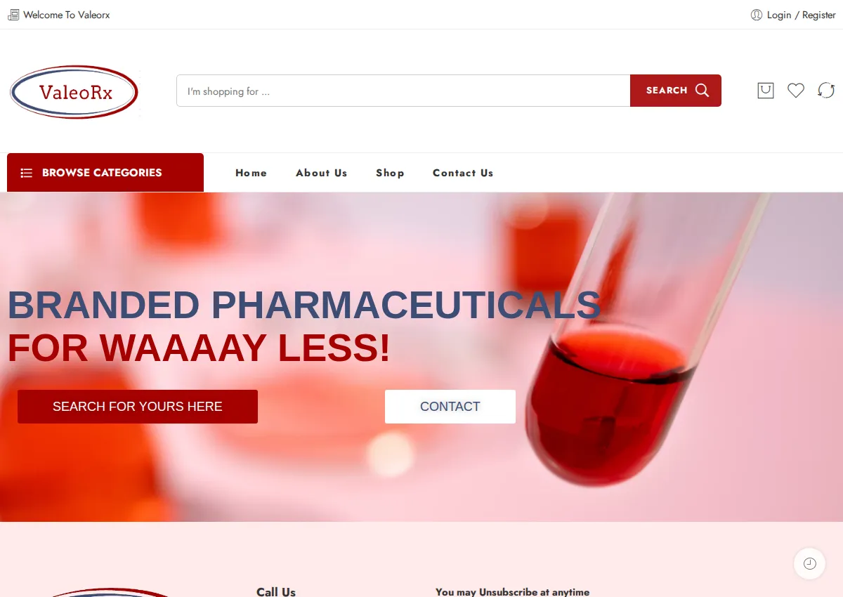 Store homepage