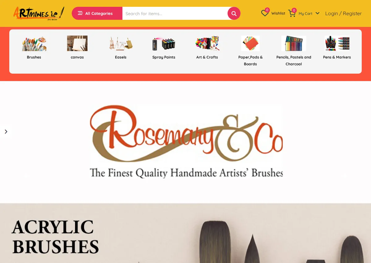 Store homepage