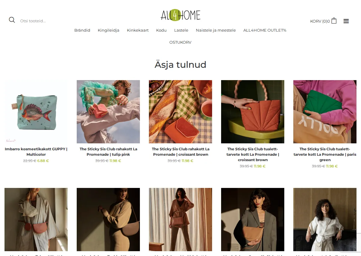 Store homepage