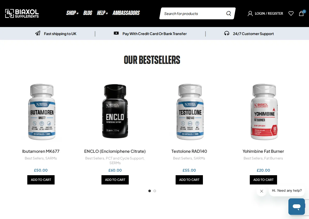 Store homepage