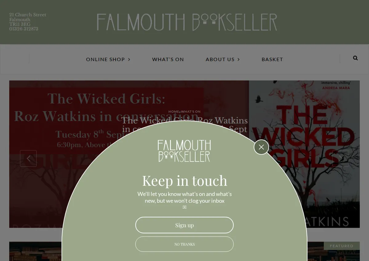Store homepage