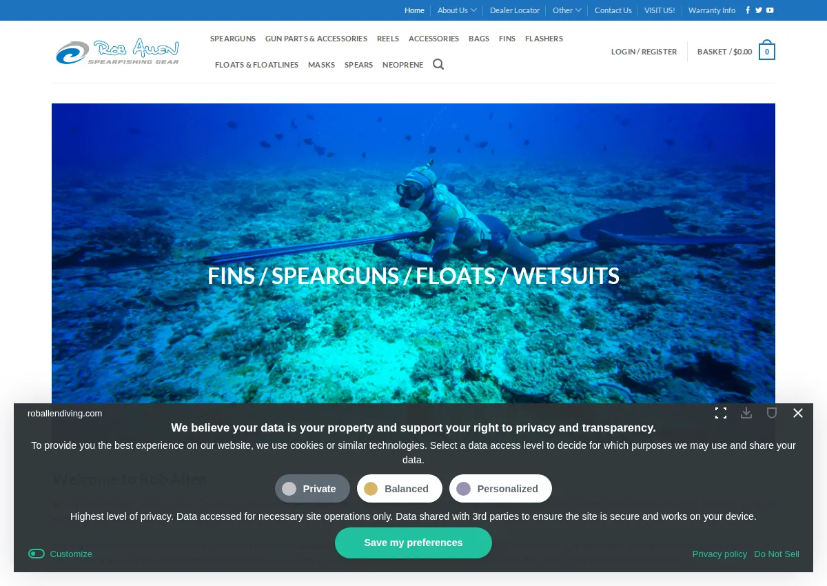 Store homepage