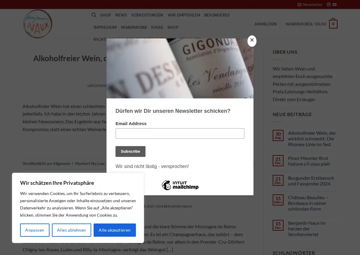 Store homepage