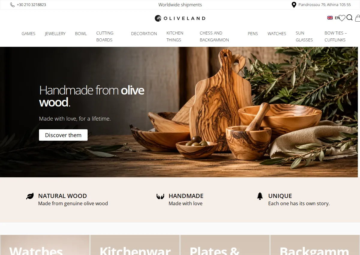 Store homepage