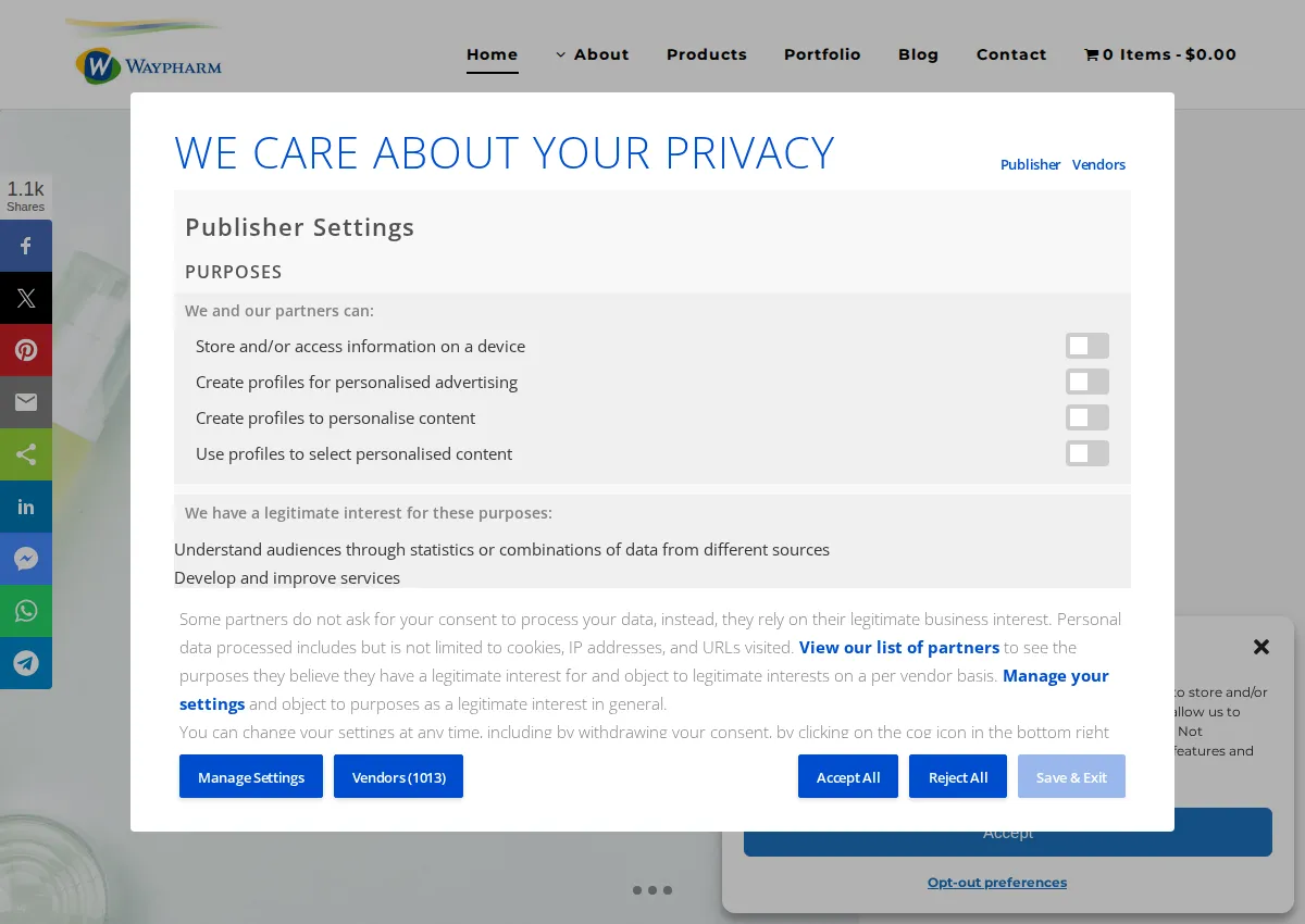 Store homepage