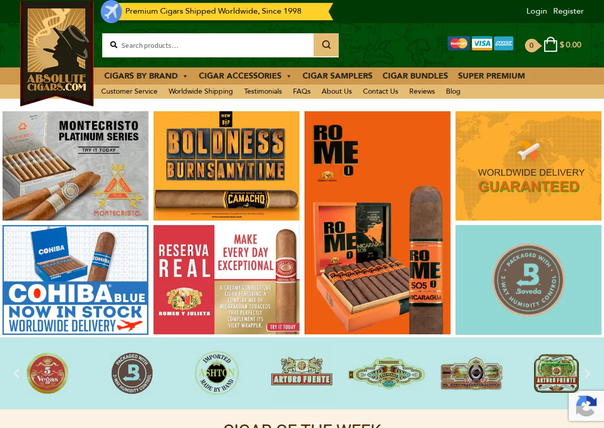 Store homepage