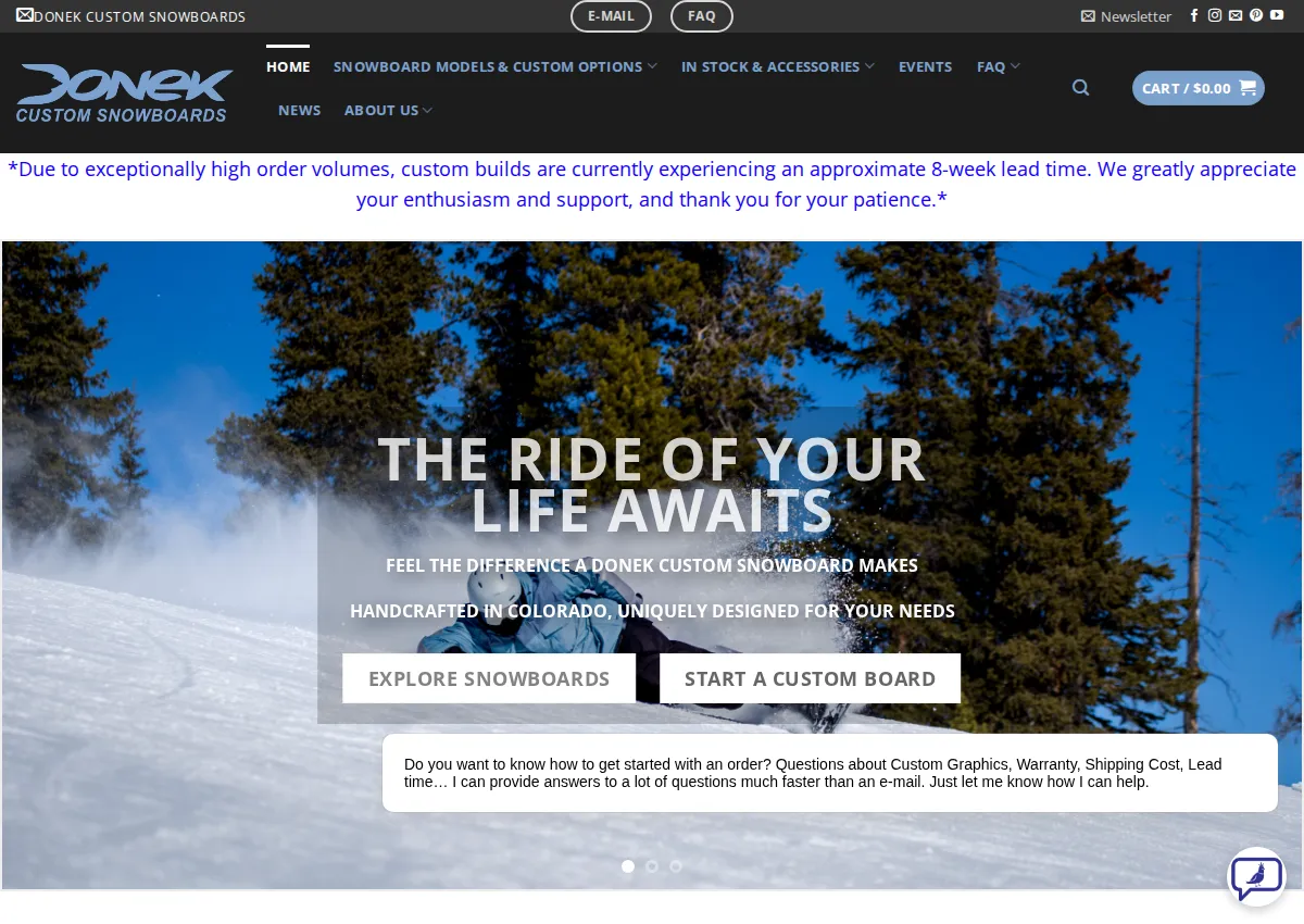 Store homepage