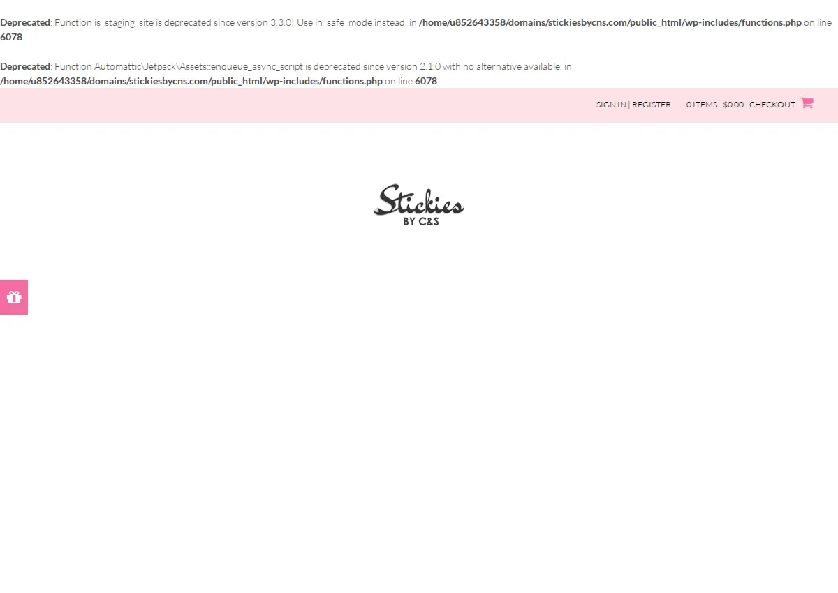 Store homepage