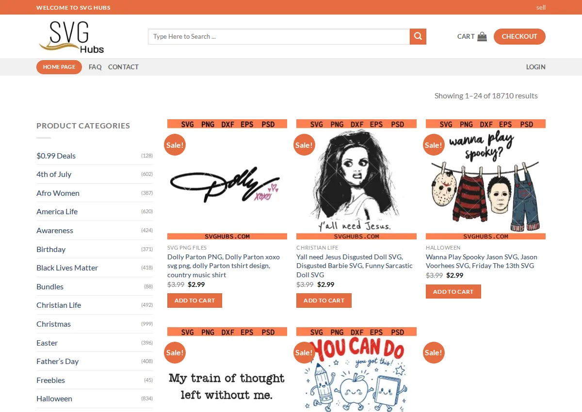 Store homepage