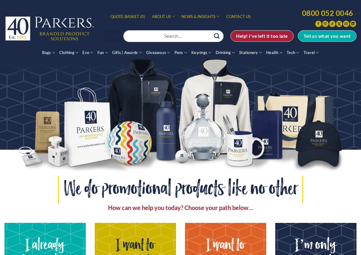 Store homepage