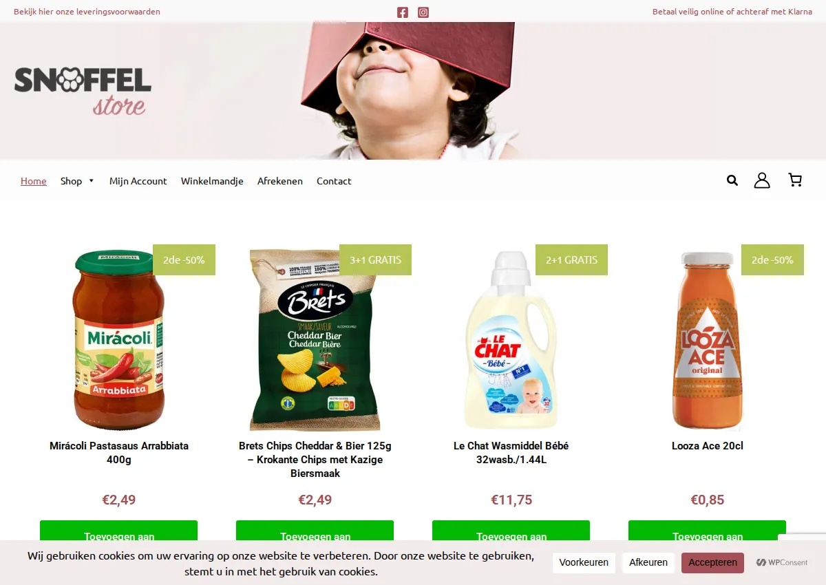 Store homepage