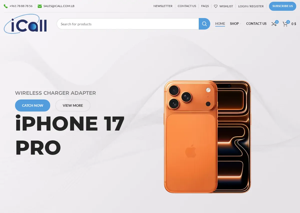Store homepage
