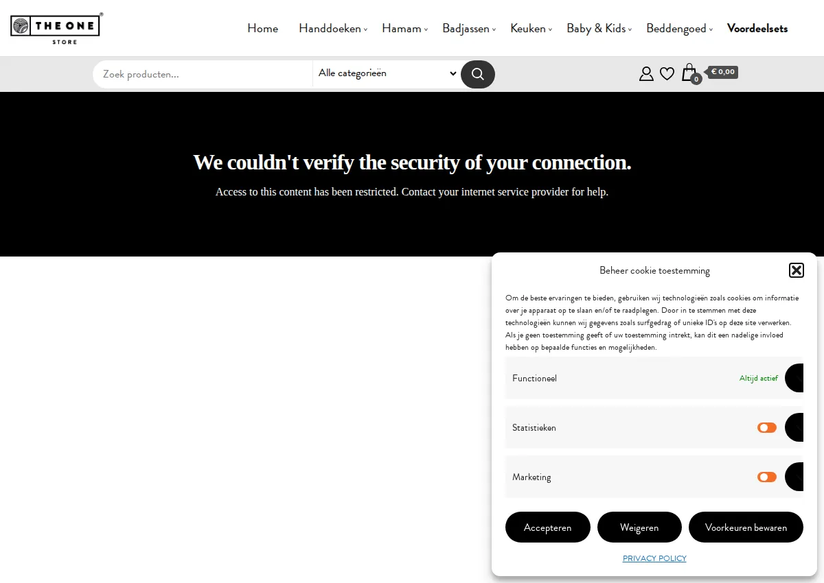 Store homepage