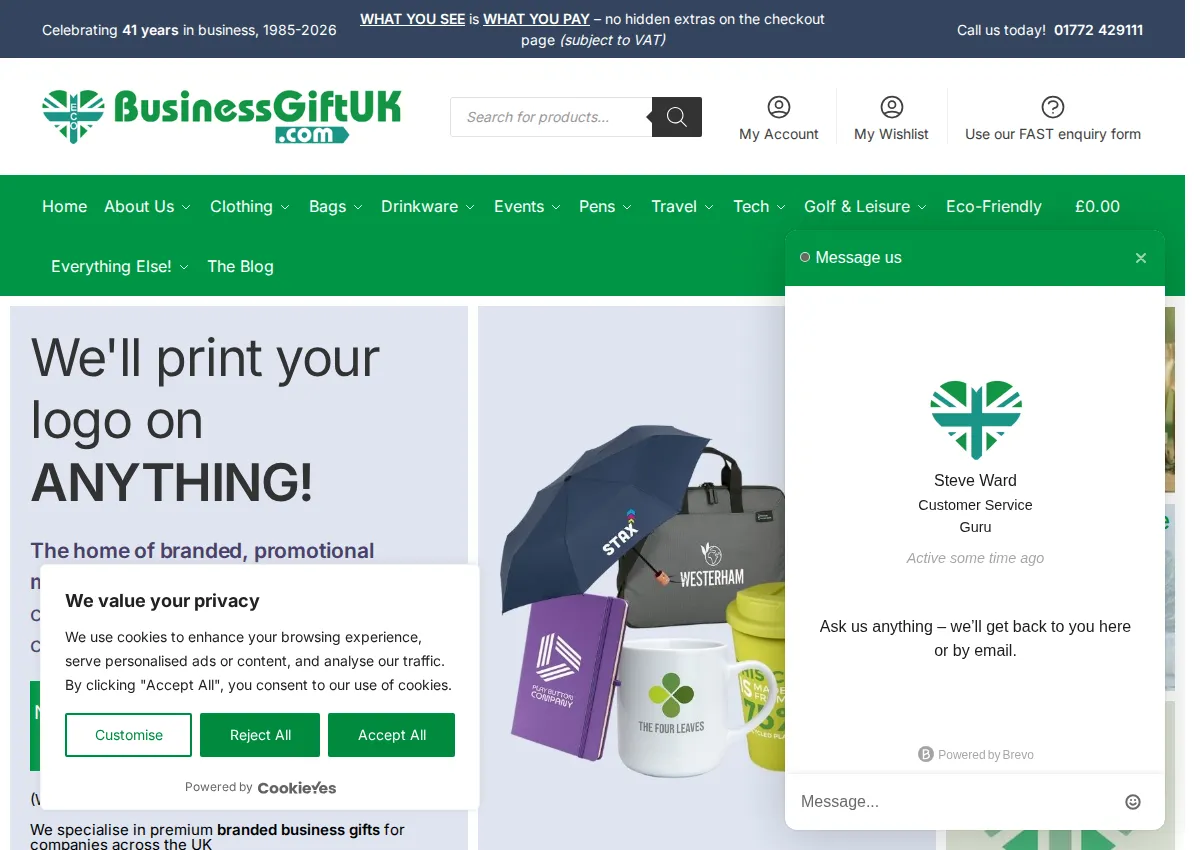 Store homepage