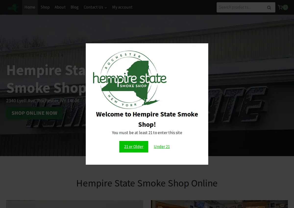 Store homepage
