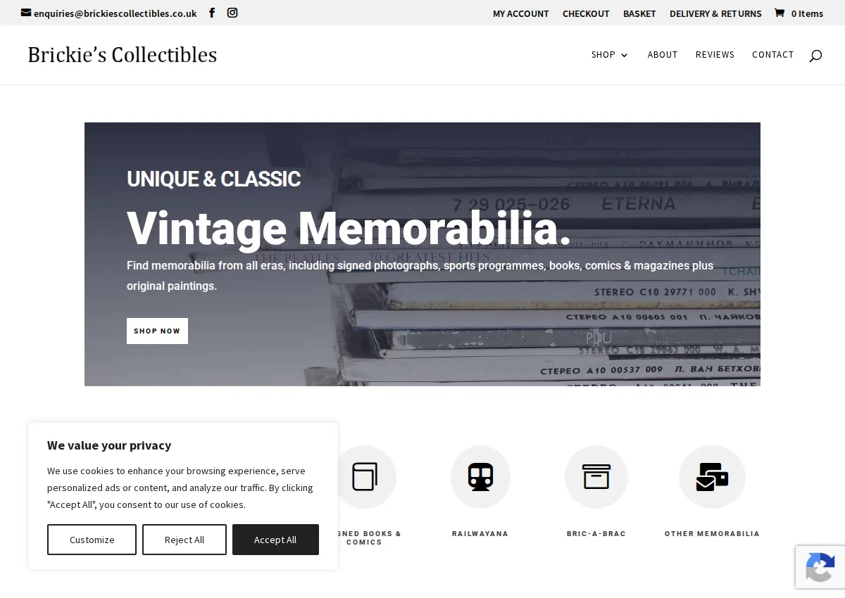 Store homepage