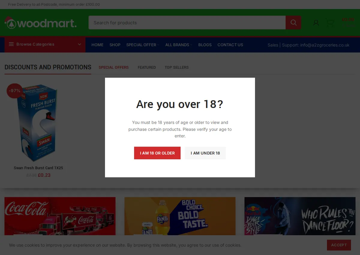 Store homepage