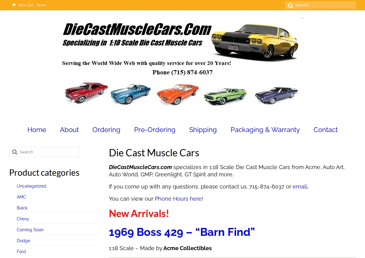 Store homepage