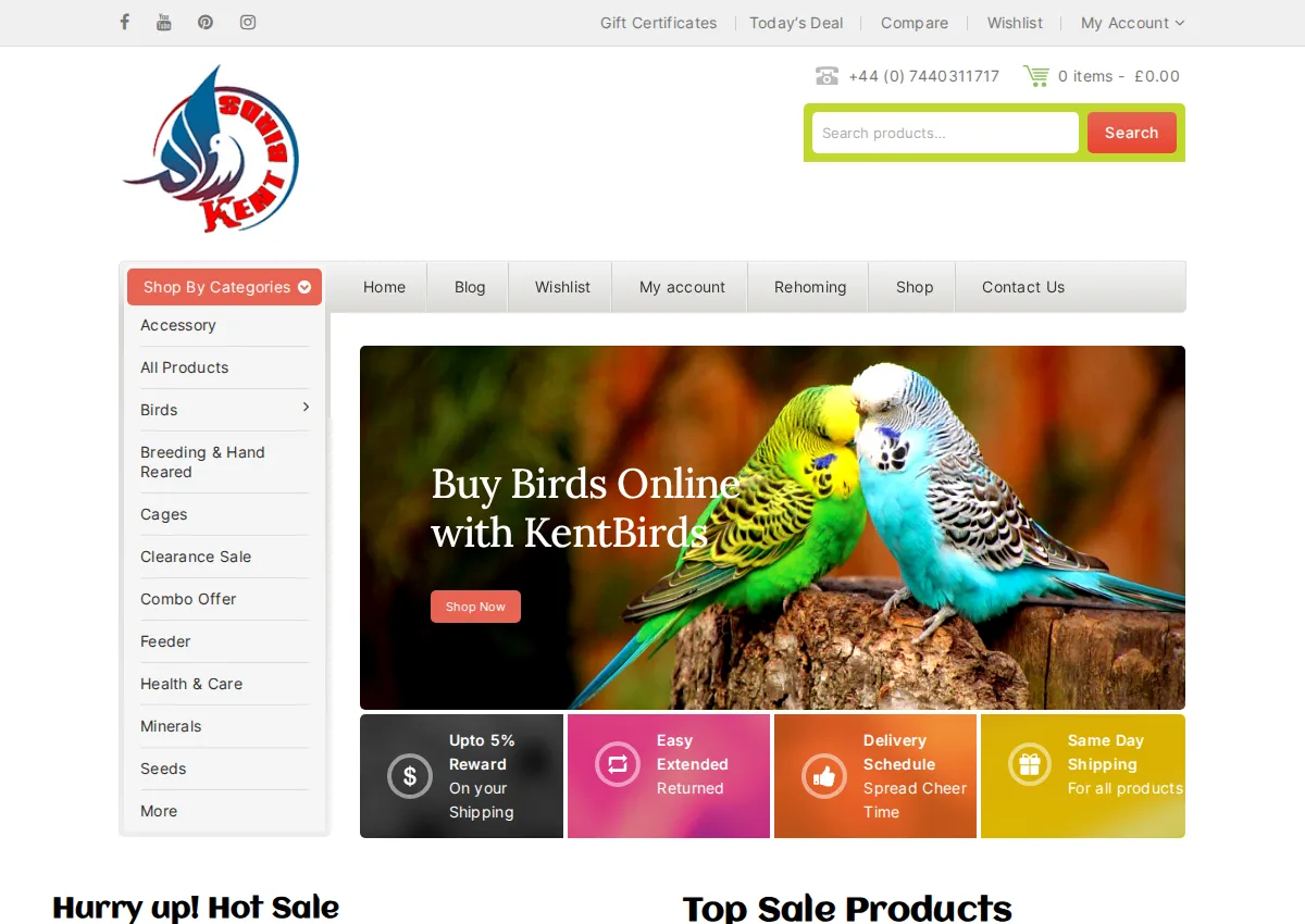 Store homepage