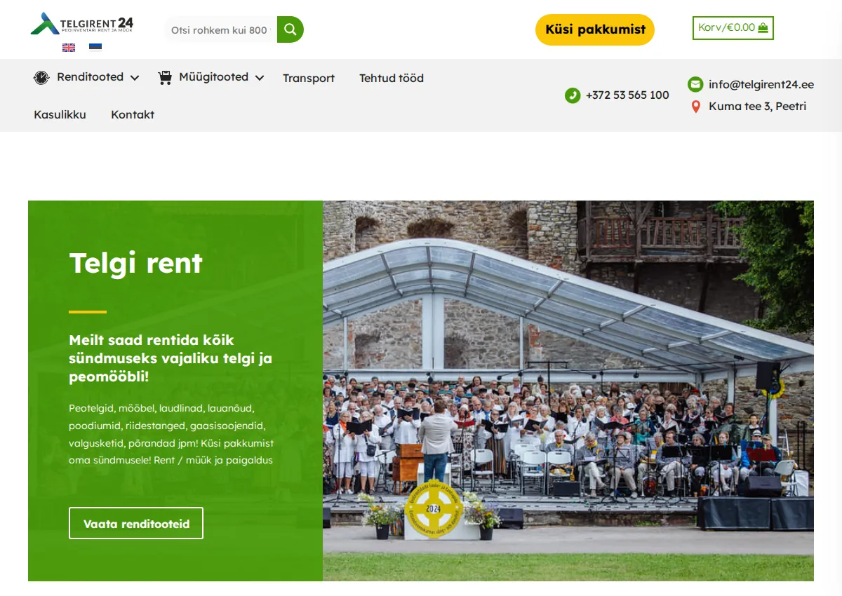 Store homepage