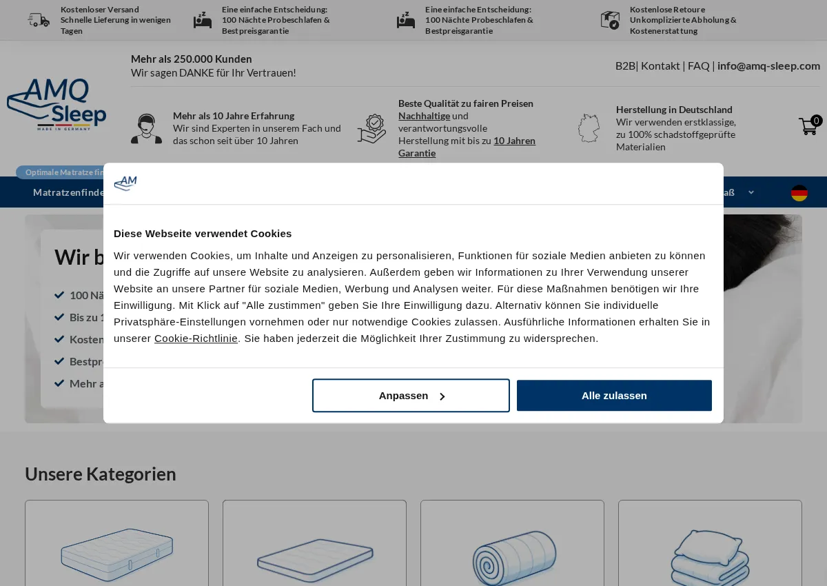 Store homepage