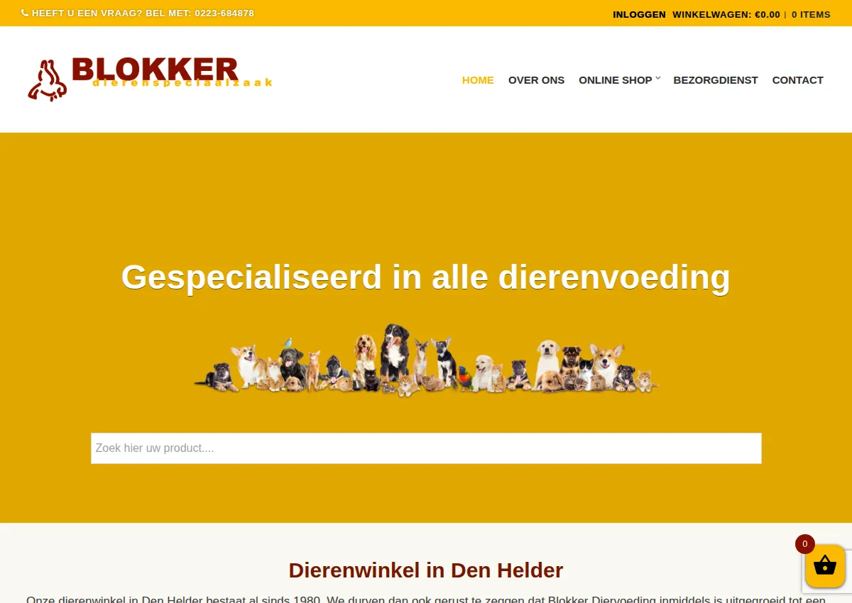 Store homepage