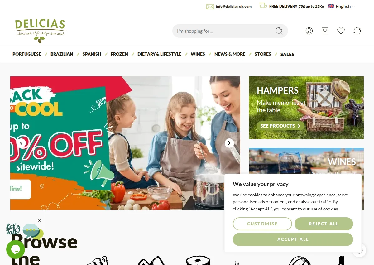 Store homepage