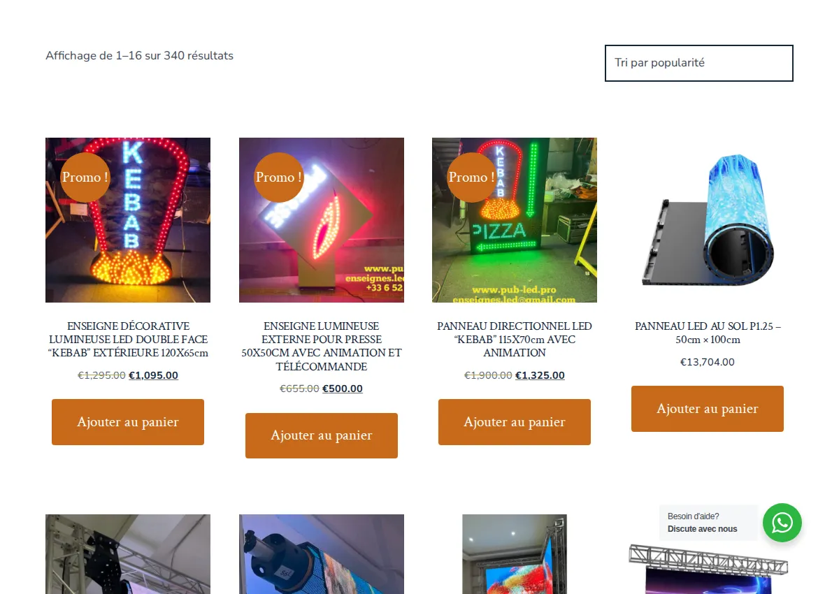 Store homepage