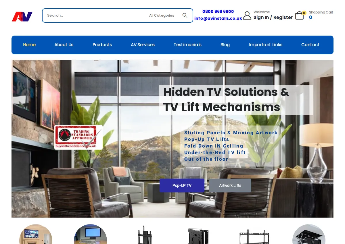 Store homepage