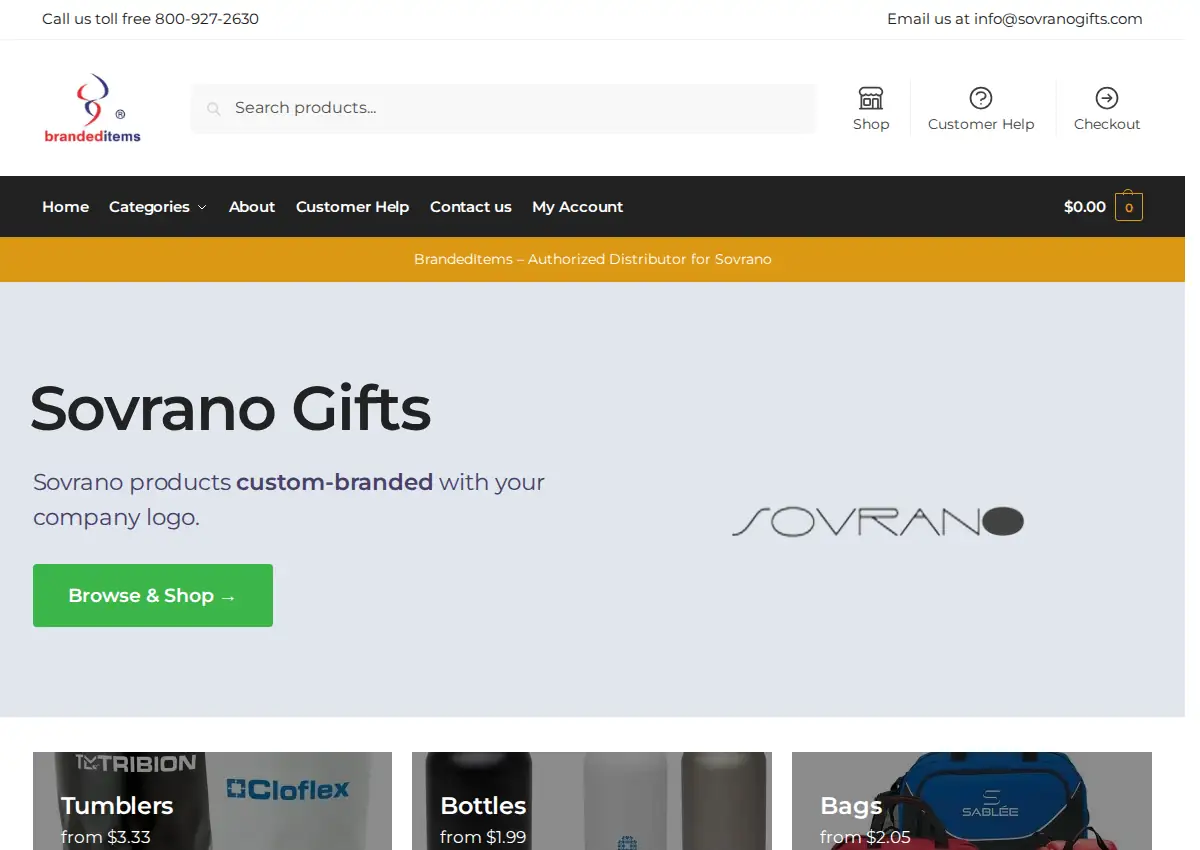 Store homepage