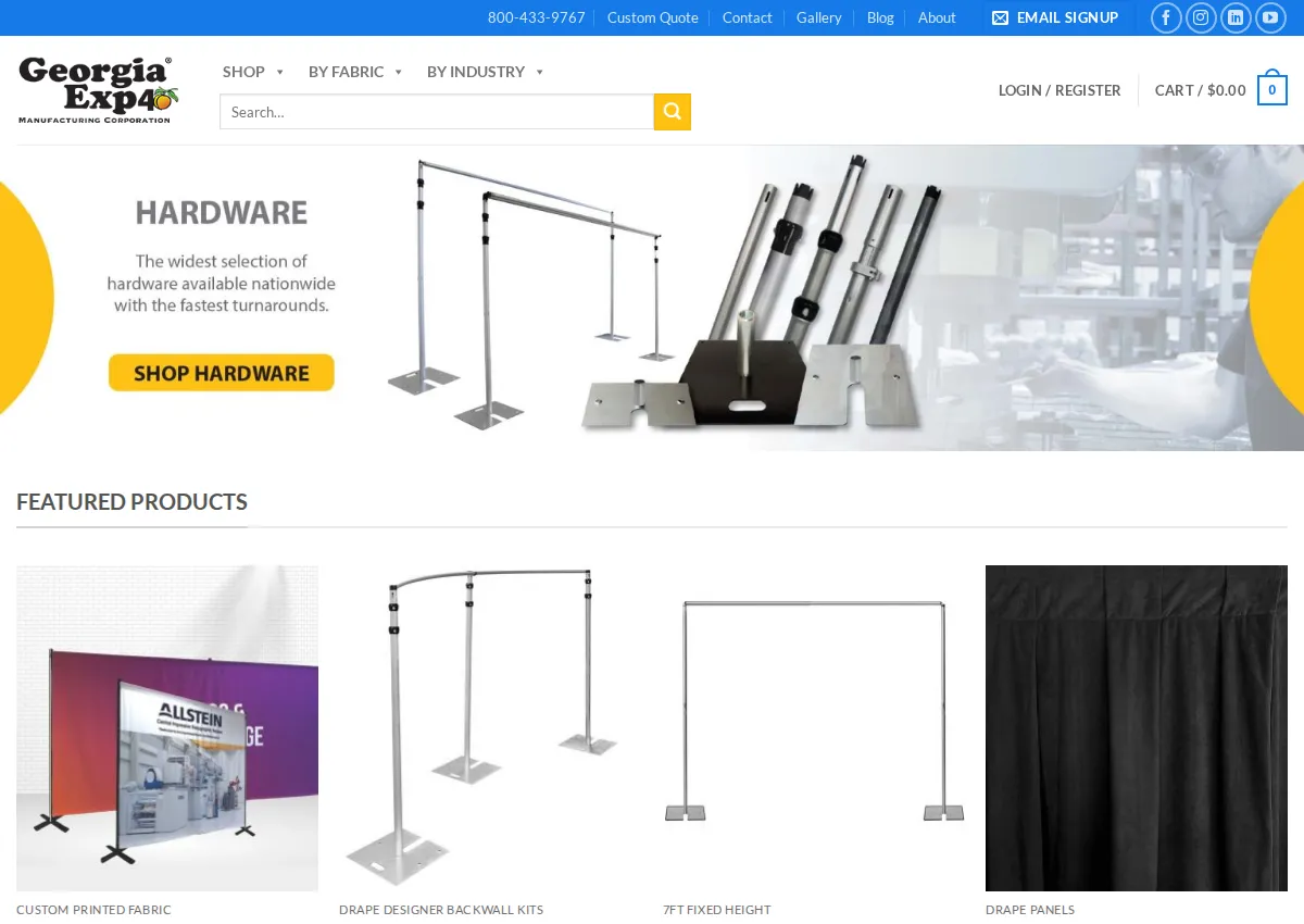 Store homepage